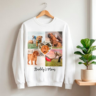 Mama für Hunde Custom 5 Foto Collage Grid & Heart Sweatshirt