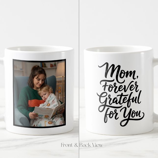 Mama für immer dankbar Soft Script 1 Foto Kaffeetasse (Von Creator hochgeladen)