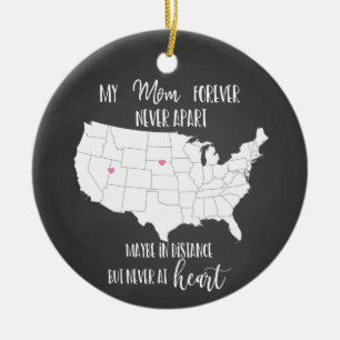 Mama für immer ein Ferngeschenk USA-Karte Keramik Ornament