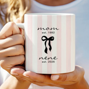Mama für Nene Mug Rosa Bogen Streifen Kaffeetasse