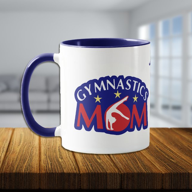 Mama für Red White und Blue Gymnastics Personalisi Tasse (Von Creator hochgeladen)