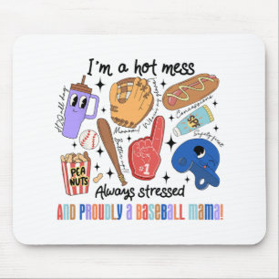 Mama Game Day Vibes Mütter Day Women Baseball Mama Mousepad