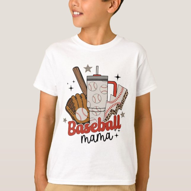 Mama Game Day Vibes Mütter Day Women Baseball Mama T-Shirt (Vorderseite)