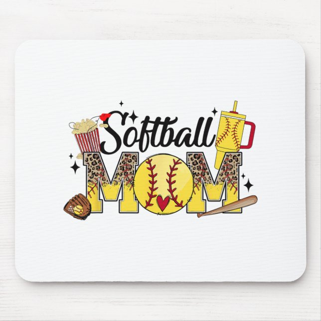 Mama Game Day Vibes Mütter Day Women Softball Mama Mousepad (Vorne)