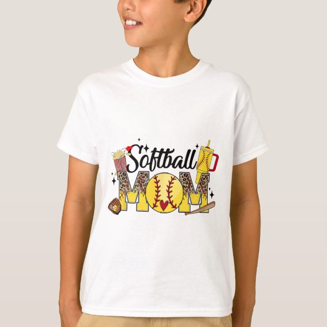 Mama Game Day Vibes Mütter Day Women Softball Mama T-Shirt (Vorderseite)