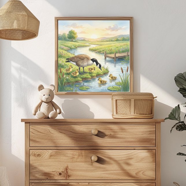 Mama Gans und Gösselchen Kinderkrippe Poster (Von Creator hochgeladen)