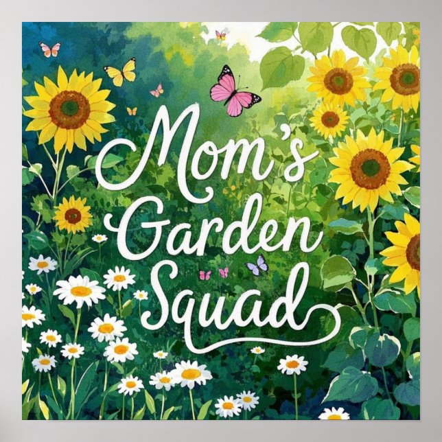 Mama Garden Squad_Sunflowers Daises Schmetterlinge Poster (Vorne)
