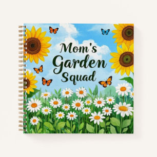 Mama Garden Squad Sunflowers Daisies Butterflies Notizbuch