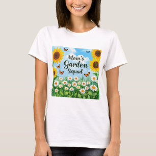 Mama Garden Squad Sunflowers Daisies Butterflies T-Shirt
