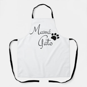 Mama Gato Paw Print Spanisch Sprichwort Schürze