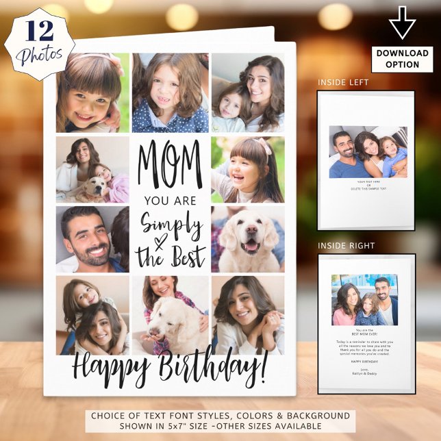 Mama Geburtstag 12 Fotos einfach die besten Karte (Von Creator hochgeladen)