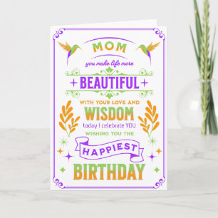 Mama Geburtstag, 5 x 7 klappbare Karte