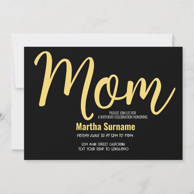 Mama Geburtstag Einfache Mütter Tag Party Einladung (Vorderseite)