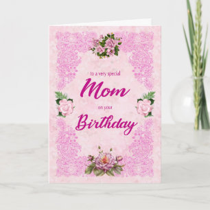 Mama Geburtstag mit rosa Rosenkarte Karte