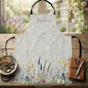 Mama Geburtstag Wildblumen Botanische Blumen Schürze
