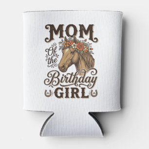 Mama Geburtstagsmädchen Floral Pferd Western Vinta Dosenkühler