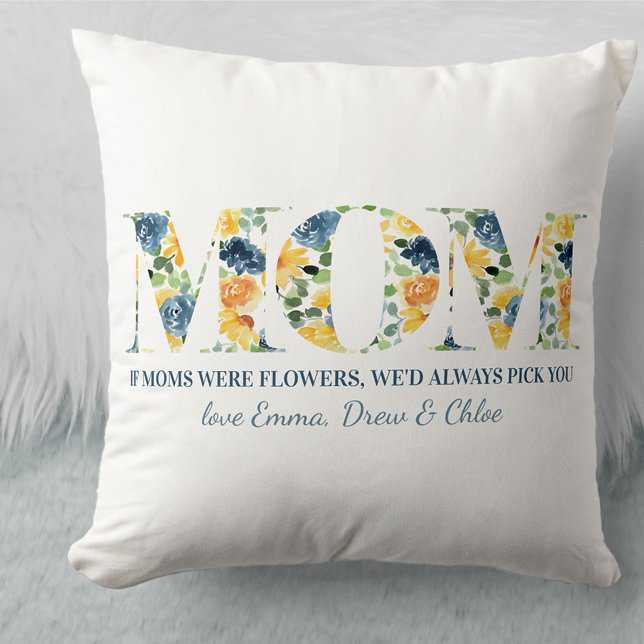 Mama Gedicht, wenn Mamas Blume waren - Blumenschre Kissen (Von Creator hochgeladen)