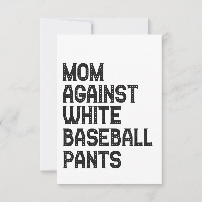 Mama gegen weiße Baseball-Pants Funny-Geschenk Dankeskarte (Vorderseite)