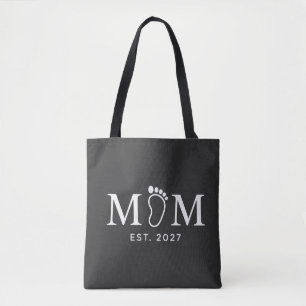 Mama Gegr. 2027 Baby Fußabdruck Geschenk für neu Tasche