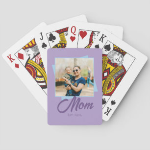 Mama Gegründet Jahr mit Foto Spielkarten