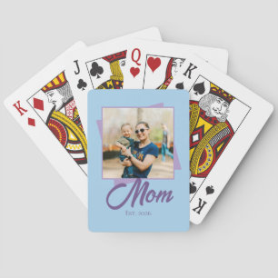 Mama Gegründet Jahr mit Foto Spielkarten