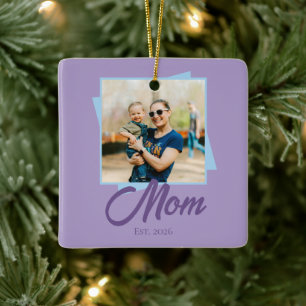 Mama Gegründet Jahr mit Foto Urlaub Keramikornament
