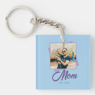 Mama Gegründet Jahr mit Foto Urlaub Schlüsselanhänger