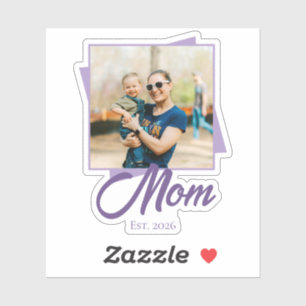 Mama Gegründet Jahr mit individuellem Foto Aufkleber