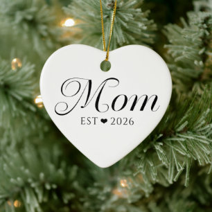 Mama Gegründet Schwarz Weiß Neues Mama-Geschenk Keramik Ornament
