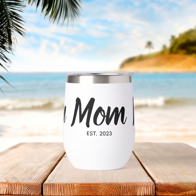 Mama gegründet schwarzes Schriftcustomdatum (Strand)