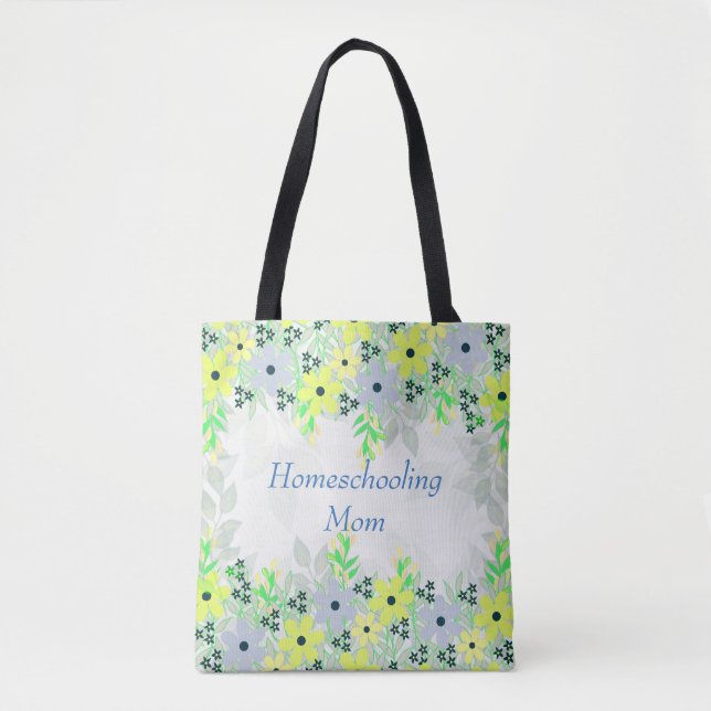 Mama Gelbe und grüne Blume Tasche (Vorderseite)