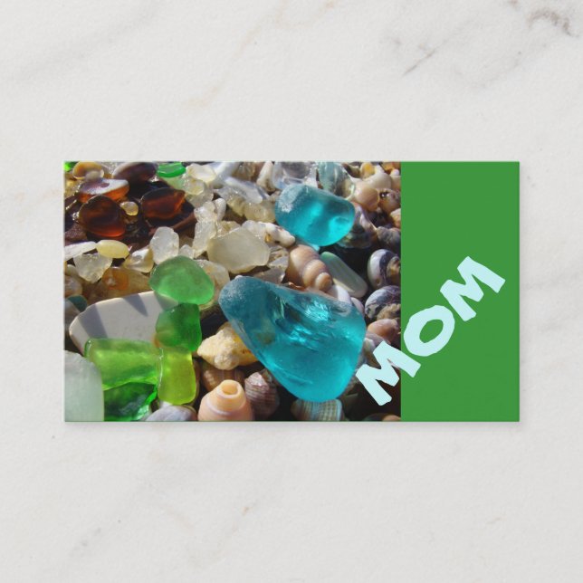MAMA Geschäfts-Karten-Strand Seaglass Achate Telefonnummerkarte (Vorderseite)