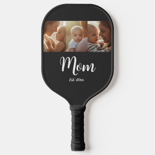 Mama Geschätztes Jahr Moderne Bold Script Pickleba Pickleball Schläger (Vorderseite)