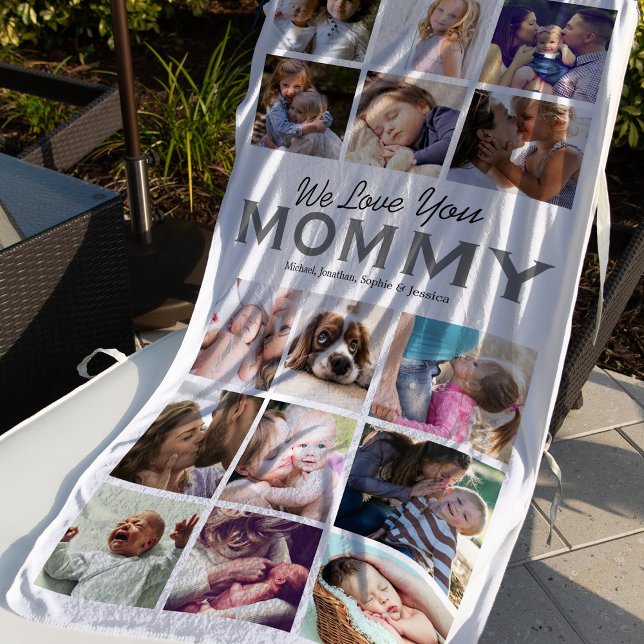 Mama Geschenk 15 Foto Collage Beach Handtuch (Von Creator hochgeladen)