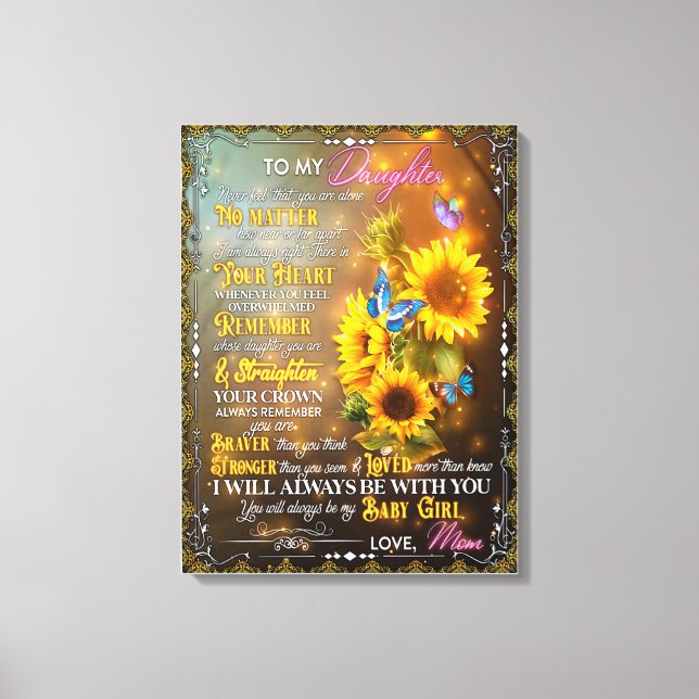 Mama Geschenk für Ihre Tochter Blanket Sonnenblume Leinwanddruck (Vorderseite)