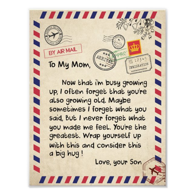 Mama Geschenke | Brief an meine Mama Liebe von Soh Fotodruck (Vorne)