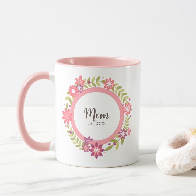 Mama Geschenkrahmen mit Blume Dekoration Tasse (Mit Donut)