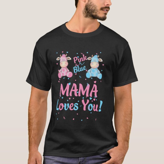 Mama Geschlechtsenthüllungsfeier Rosa oder Blau Ku T-Shirt (Vorderseite)