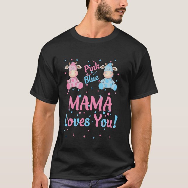 Mama Geschlechtsenthüllungsfeier Rosa oder Blau Ku T-Shirt (Vorderseite)