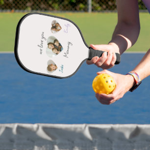 Mama gewinnt Paddel - Personalisierte Fotos des He Pickleball Schläger
