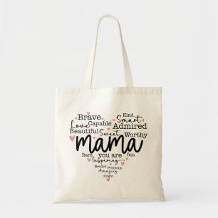 Mama Gift Mama Script Inspirierend Herz Tragetasche