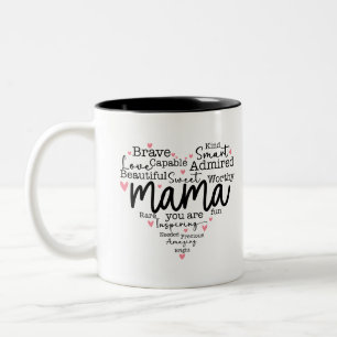 Mama Gift Mama Script Inspirierend Herz Zweifarbige Tasse