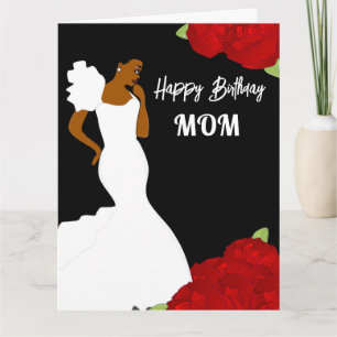Mama Glam Rote Rosen Afrikanische American Birthda Karte