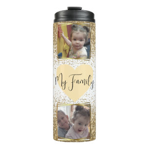 Mama Glitzer Name, 4 Foto Familie Thermosbecher