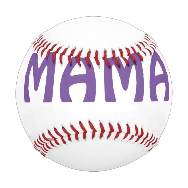 Mama glückliche Mütter Retro lila Namenstext vint Baseball (Vorderseite)