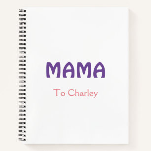 Mama glückliche Mütter Retro lila Namenstext vint Notizbuch