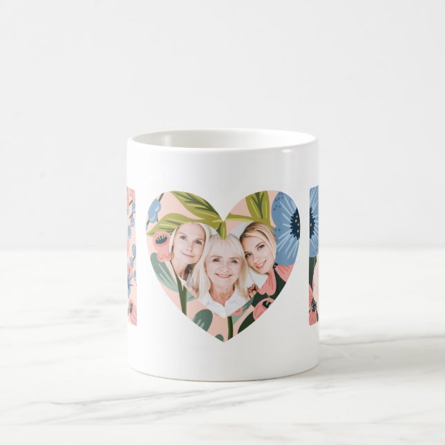 Mama, glückliches mütterliches florales typografis kaffeetasse (Mittel)