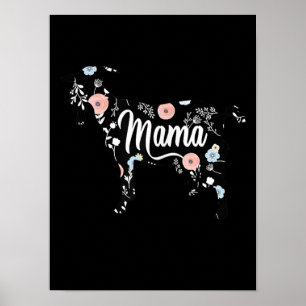 Mama Goat Floral Mama Lover Mor Oma Poster