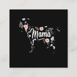 Mama Goat Floral Mama Lover Mor Oma Quadratische Visitenkarte