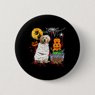 Mama Golden Retriever Hund Halloween Hund Beängsti Button